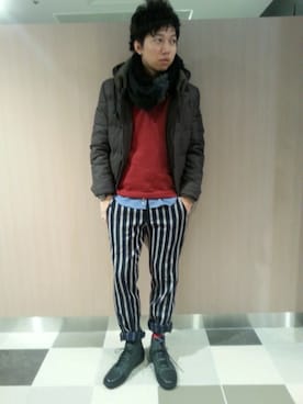 「KATHARINE HAMNETT LONDON （キャサリンハムネットロンドン）のアイテム（ダウンジャケット/コート）」を使った、se-kiさん（メンズ・177cm）の秋コーディネート
