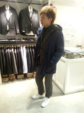 「KATHARINE HAMNETT LONDON （キャサリンハムネットロンドン）のアイテム（ダウンジャケット/コート）」を使った、se-kiさん（メンズ・177cm）の冬コーディネート