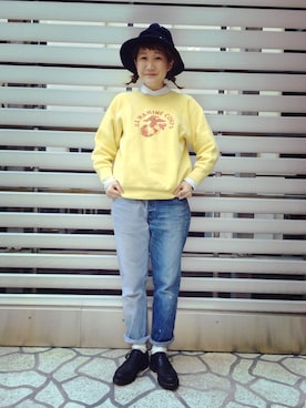 「スウェット×シャツ」｜あさやま ふうこさん（レディース・160cm）の冬コーディネート