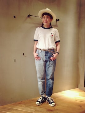 「ミッキー」｜あさやま ふうこさん（レディース・158cm）の夏コーディネート