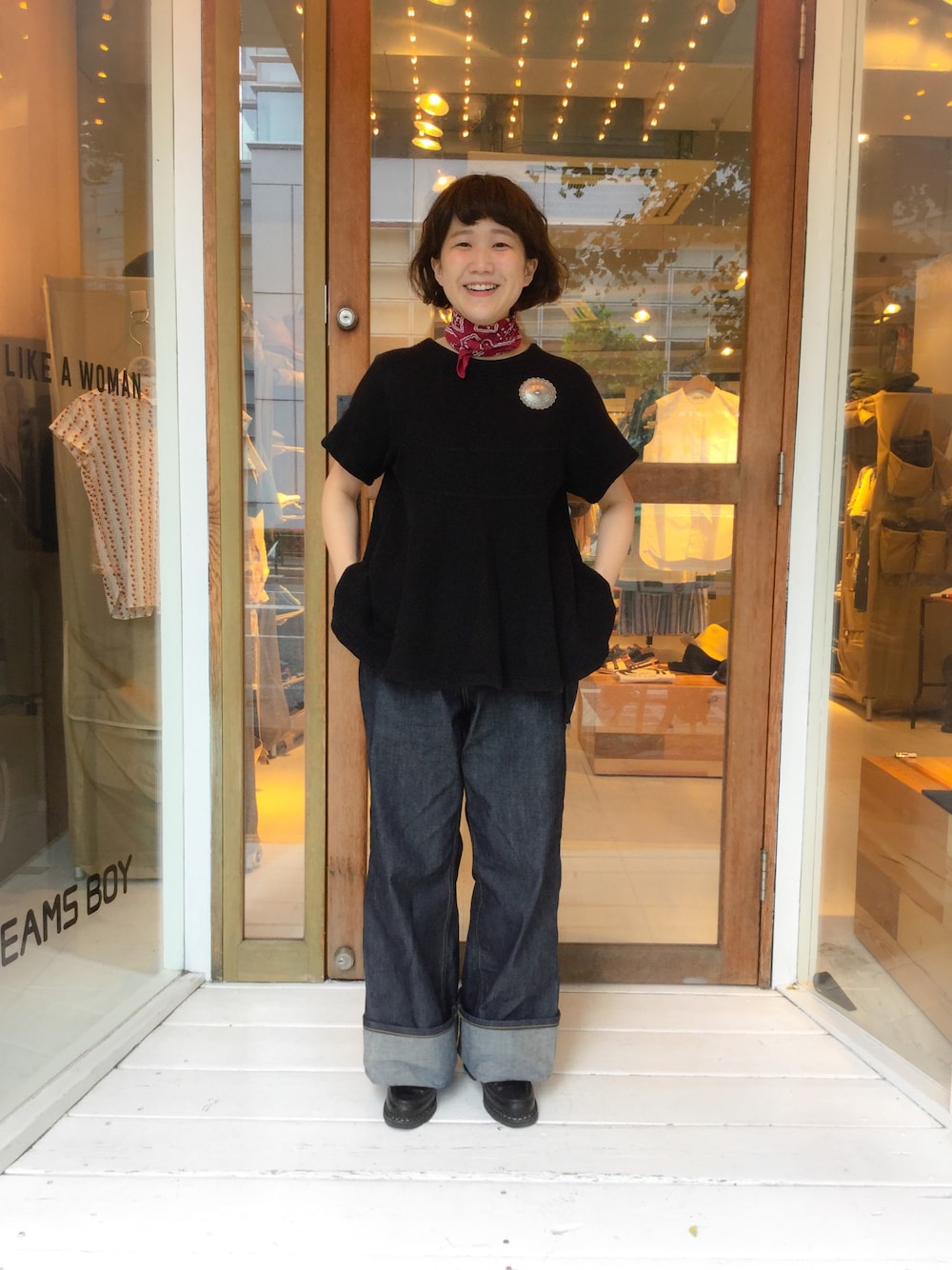「カジュアルコーデ、BEAMS、BEAMS BOY、Paraboot、Scye」｜「BEAMS BOYの【FUDGE5月号掲載】Paraboots / ORSAY SPECIAL◇（ドレスシューズ、ブラック系）」を使った、あさやま ふうこさん（レディース・158cm）の春コーディネートの1枚目の写真
