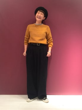 あさやま ふうこさんの「Nor’Easterly / シェットランド シャギー クルーニット 16AW」を使ったコーディネート