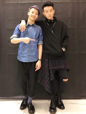 「koreaのアイテム（トップス、ブラック系）」を使った、LilYangさん（メンズ・179cm）の冬コーディネート