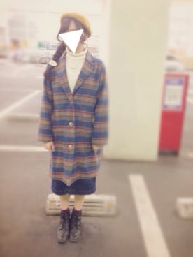 「ehka sopo（エヘカソポ）のアイテム（チェスターコート）」を使った、ちーちゃんずさん（レディース・156cm）の冬コーディネート