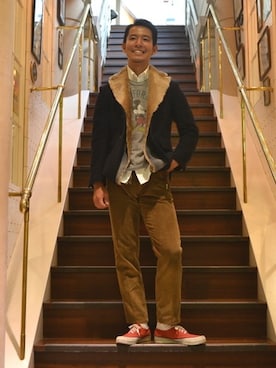 「Scye（サイ）のアイテム（テーラードジャケット）」を使った、takeo yoshidaさん（メンズ・173cm）の秋コーディネート