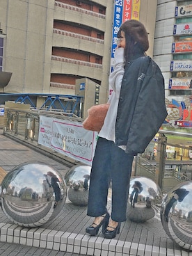 「網タイツ」｜「アイテム（ブルゾン）」を使った、さかづめりこさん（レディース・155cm）の冬コーディネート