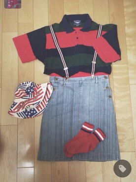 「ラガーシャツ」｜さとうさん（レディース・157cm）の夏コーディネート