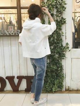 「クロップドパンツ」｜makiさん（レディース・158cm）の春コーディネート