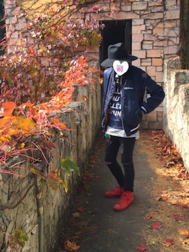 「VISION（ヴィジョン）のアイテム（シューズ）」を使った、Hanaさん（メンズ・172cm）の秋コーディネート