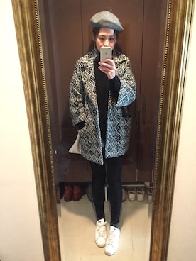 「TODAYFUL（トゥデイフル）のVintageトートバッグ（トートバッグ）」を使った、YOSHIさん（レディース・166cm）の冬コーディネート