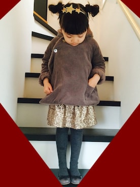 「Handmade（ハンドメイド）のアイテム（その他アウター）」を使った、s☃k♨︎さん（キッズ・110cm）の春コーディネート