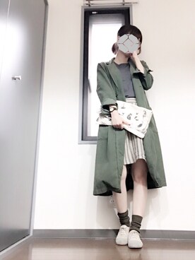「ルーズソックス」｜「アイテム（その他アウター）」を使った、teshiiiさん（レディース・159cm）の秋コーディネート