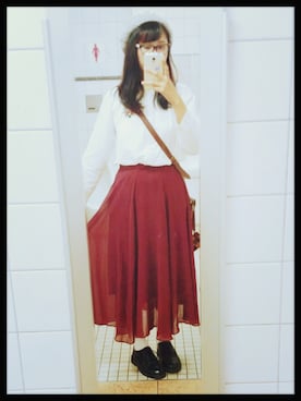 「アイテム（ブローチ/コサージュ）」を使った、たまんさ。さん（レディース・164cm）の秋コーディネート