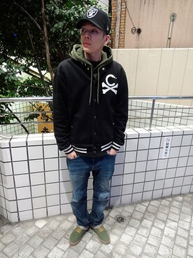 「 OAKLAND RAIDERS」｜kings1977さん（メンズ・177cm）の冬コーディネート