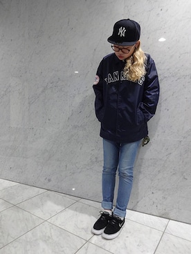 「NEW ERA（ニューエラ）のアイテム（その他アウター）」を使った、kings1977さん（レディース・158cm）の冬コーディネート