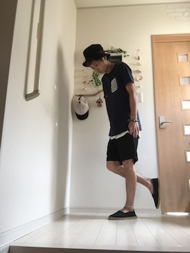 「McGREGOR CLASSIC（マックレガークラシック）のアイテム（トップス）」を使った、かっちゃん。さん（メンズ・167cm）の夏コーディネート