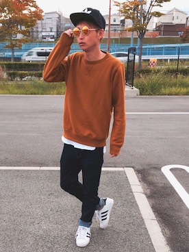 「adidas Originals（アディダスオリジナルス）のアイテム（キャップ）」を使った、かっちゃん。さん（メンズ・167cm）の秋コーディネート