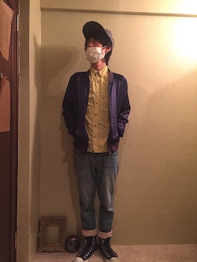 「URBAN RESEARCH（アーバンリサーチ）のアイテム（シャツ/ブラウス、イエロー系）」を使った、愛植え男さん（メンズ・172cm）の春コーディネート
