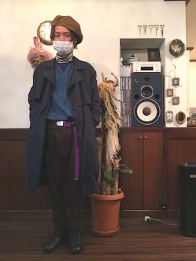 「GIGGER（ギガ）のアイテム（スウェット）」を使った、愛植え男さん（メンズ・172cm）の秋コーディネート