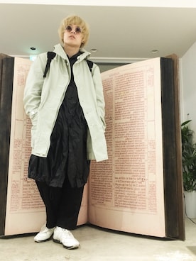 「美容師」｜「アイテム（ナイロンジャケット）」を使った、shuさん（メンズ・178cm）の冬コーディネート