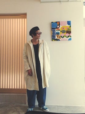 「my beautiful landlet（マイビューティフルランドレット）のアイテム（その他アウター）」を使った、shuさん（メンズ・178cm）の秋コーディネート