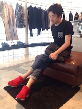 「5351 POUR LES HOMMES（ゴーサンゴーイチプールオム）のアイテム（バッグ）」を使った、OMIさん（メンズ・180cm）の夏コーディネート