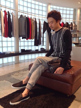 「5351 POUR LES FEMMES（ゴーサンゴーイチプールファム）のアイテム（パンツ）」を使った、OMIさん（メンズ・180cm）の秋コーディネート