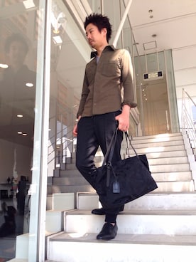 「5351 POUR LES FEMMES（ゴーサンゴーイチプールファム）のアイテム（パンツ）」を使った、OMIさん（メンズ・180cm）の秋コーディネート