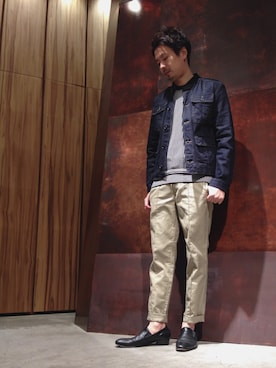 「麻パンツ」｜OMIさん（メンズ・180cm）の冬コーディネート