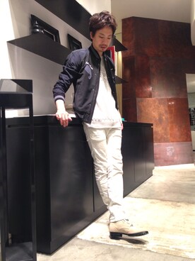 「5351 POUR LES FEMMES（ゴーサンゴーイチプールファム）のアイテム（ブルゾン）」を使った、OMIさん（メンズ・180cm）の春コーディネート