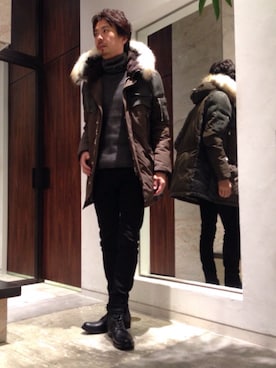 「5351 POUR LES HOMMES（ゴーサンゴーイチプールオム）のアイテム（ダウンジャケット/コート）」を使った、OMIさん（メンズ・180cm）の秋コーディネート