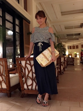 「アイテム（ビーチサンダル）」を使った、Kaori Omuraさん（レディース・159cm・30代）の夏コーディネート