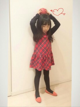 「アイテム（パンプス）」を使った、orimariさん（キッズ・110cm）の冬コーディネート
