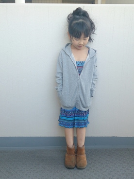 「AZUL by moussy（アズールバイマウジー）のアイテム（ワンピース/ドレス）」を使った、orimariさん（キッズ・110cm）の春コーディネート