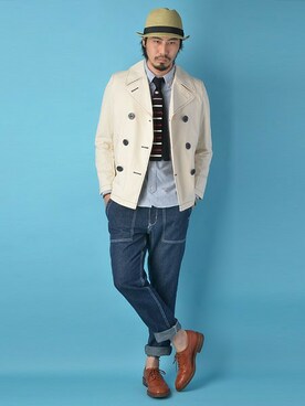 「The DUFFER of ST.GEORGE（ザダファーオブセントジョージ）のアイテム（その他アウター）」を使った、JEEさん（メンズ・182cm）の春コーディネート