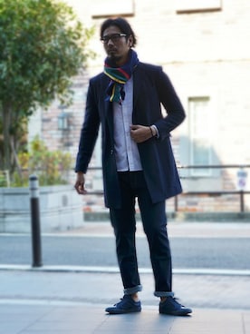 「The DUFFER of ST.GEORGE（ザダファーオブセントジョージ）のアイテム（その他アウター）」を使った、JEEさん（メンズ・182cm）の冬コーディネート