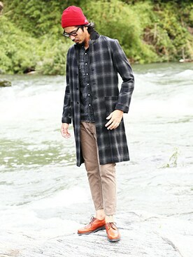 「The DUFFER of ST.GEORGE（ザダファーオブセントジョージ）のアイテム（その他アウター）」を使った、JEEさん（メンズ・182cm）の秋コーディネート