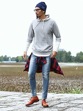 Indigo Knit Cap インディゴニットキャップを使った人気ファッションコーディネート Wear