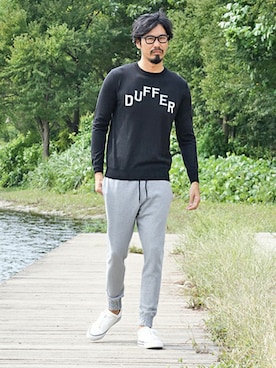 「The DUFFER of ST.GEORGE（ザダファーオブセントジョージ）のアイテム（パンツ）」を使った、JEEさん（メンズ・182cm）の冬コーディネート