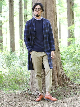 「The DUFFER of ST.GEORGE（ザダファーオブセントジョージ）のアイテム（その他アウター）」を使った、JEEさん（メンズ・182cm）の冬コーディネート