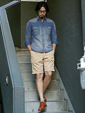 「インディゴデニム」｜JEEさん（メンズ・182cm）の夏コーディネート