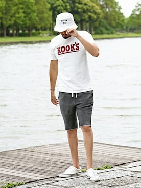 「The DUFFER of ST.GEORGE（ザダファーオブセントジョージ）のアイテム（シューズ）」を使った、JEEさん（メンズ・182cm）の春コーディネート