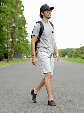 「The DUFFER of ST.GEORGE（ザダファーオブセントジョージ）のアイテム（バッグ）」を使った、JEEさん（メンズ・182cm）の夏コーディネート