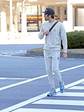 「The DUFFER of ST.GEORGE（ザダファーオブセントジョージ）のアイテム（キャップ）」を使った、JEEさん（メンズ・182cm）の春コーディネート