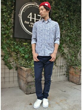 「EDIFICE（エディフィス）のアイテム（ニットキャップ/ビーニー）」を使った、417ｂｙEDIFICE新宿店スタッフAさん（メンズ・172cm）の秋コーディネート