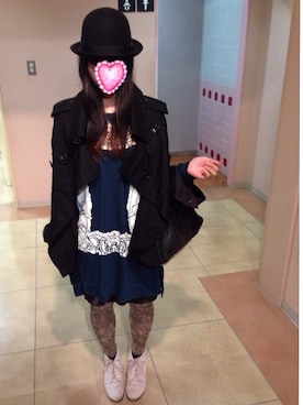 「アイテム（ブーティ）」を使った、黒猫さん（メンズ・164cm）の冬コーディネート