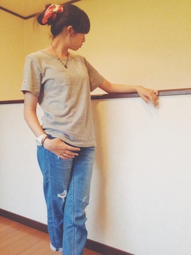 「HAMNETT（ハムネット）のアイテム（アナログ腕時計）」を使った、milkさん（レディース・163cm）の夏コーディネート