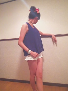 「HAMNETT（ハムネット）のアイテム（アナログ腕時計）」を使った、milkさん（レディース・163cm）の夏コーディネート