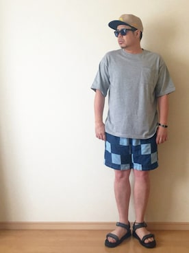 「CHAPTER WORLD PREMIUM（チャプターワールドプレミアム）のアイテム（シューズ）」を使った、yasu.さん（メンズ・170cm）の夏コーディネート