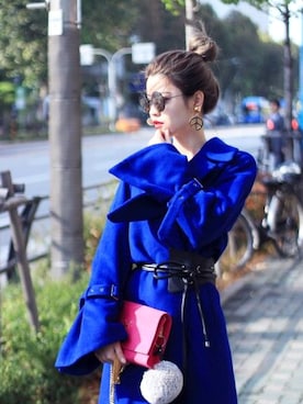 「YSL（ワイエスエル）のアイテム（バッグ）」を使った、對兒®さん（レディース・165cm）の冬コーディネート